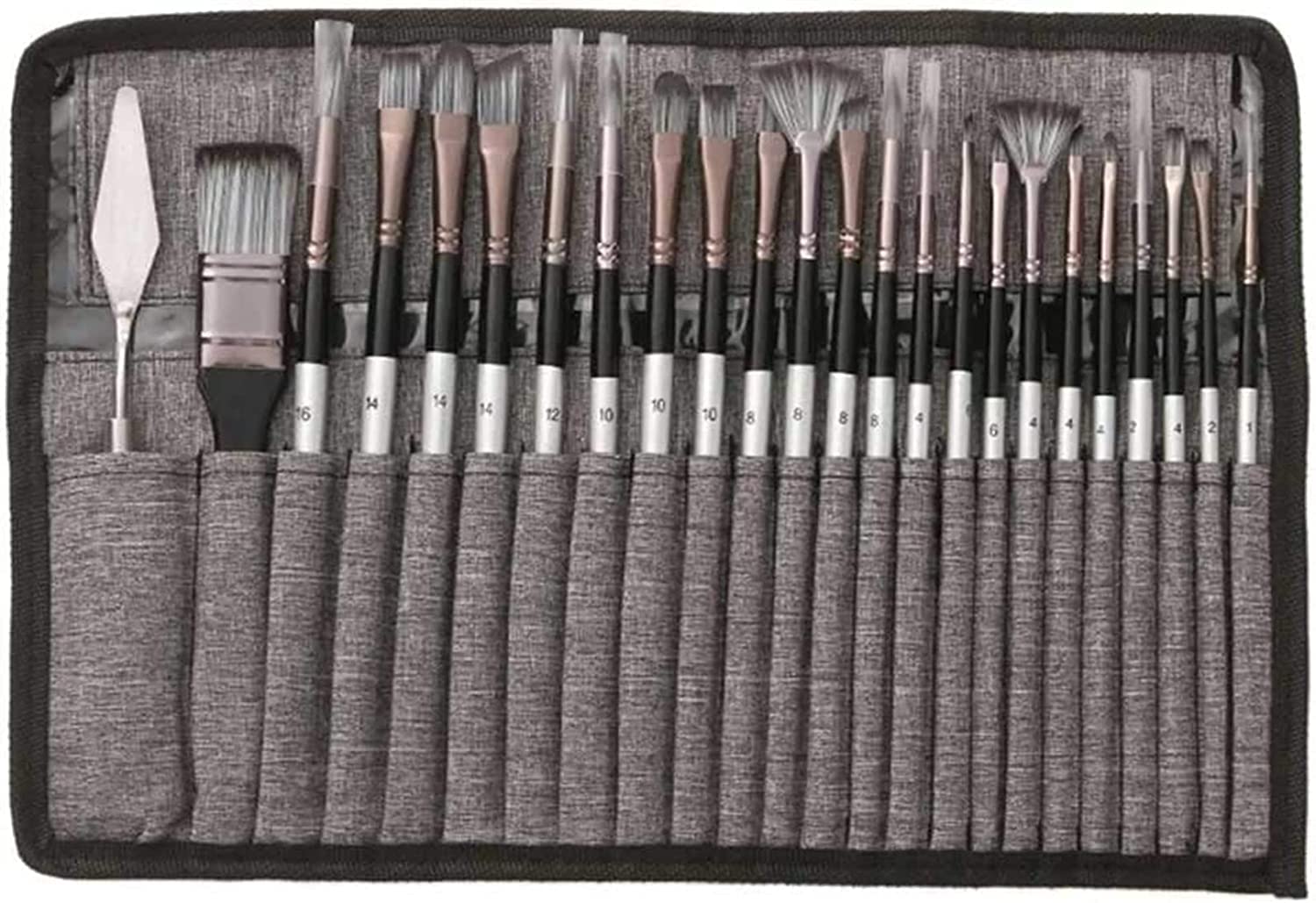 24-Piece Nylon Hair Wooden Handle Watercolor Paint Brush Set - Perfect for Artists, Students & DIY Projects - Ideal for Watercolor Painting, Acrylics, Gouache & Calligraphy