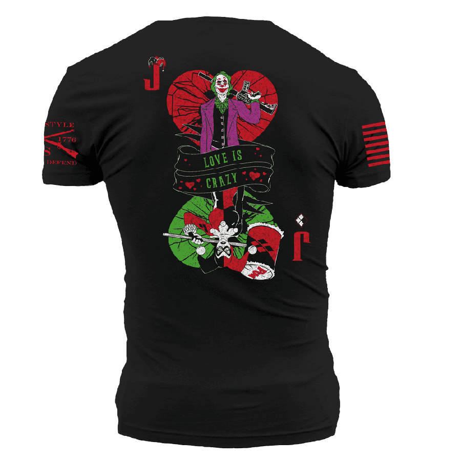 Love Is Crazy T-Shirt for Men & Women - Black Cotton Graphic Tee - Perfect for Casual Wear, Date Nights & Gifts