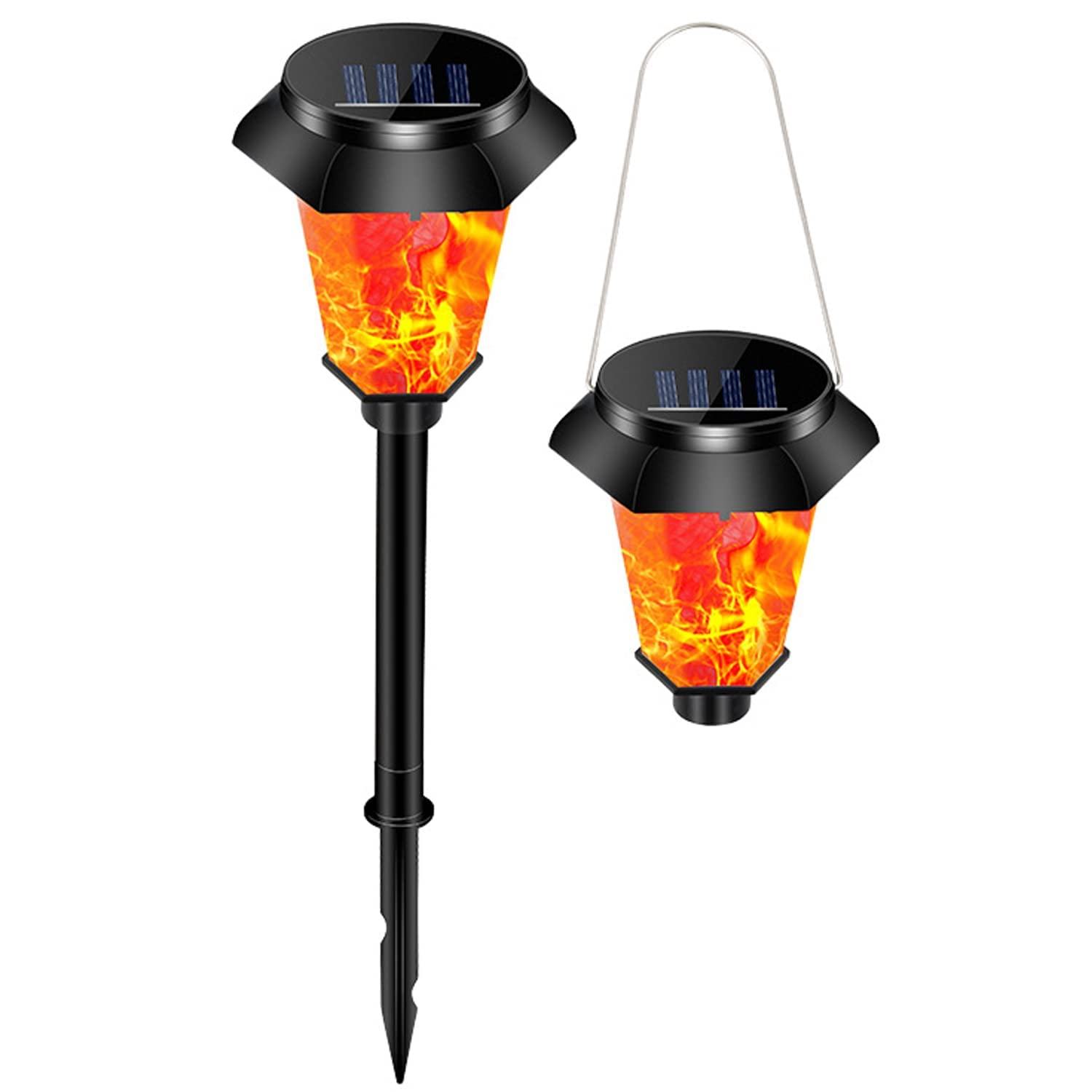 Solar Powered Outdoor Lights - 1 Pack Bright IP65 Waterproof Solar Garden Lights for Yard, Patio, Lawn, Walkway, Driveway & Pathway - Decorative Landscape Lighting (Orange) - Perfect for Evening Garden Illumination and Outdoor Decor
