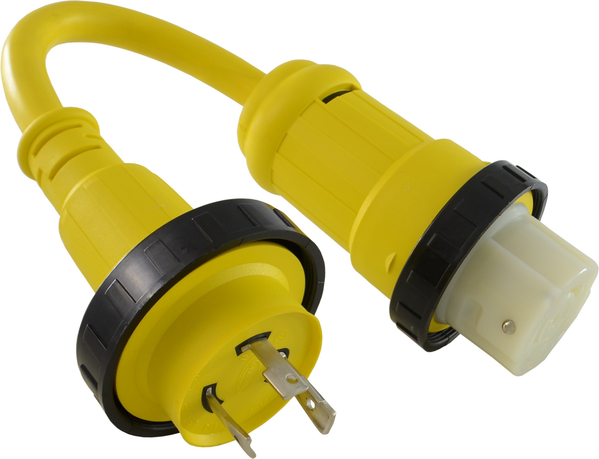 Conntek 30 Amp to 50 Amp Marine Shore Power Adapter Cord - Male Plug to Female Connector 125V for RV, Boat & Camper Power Hookup