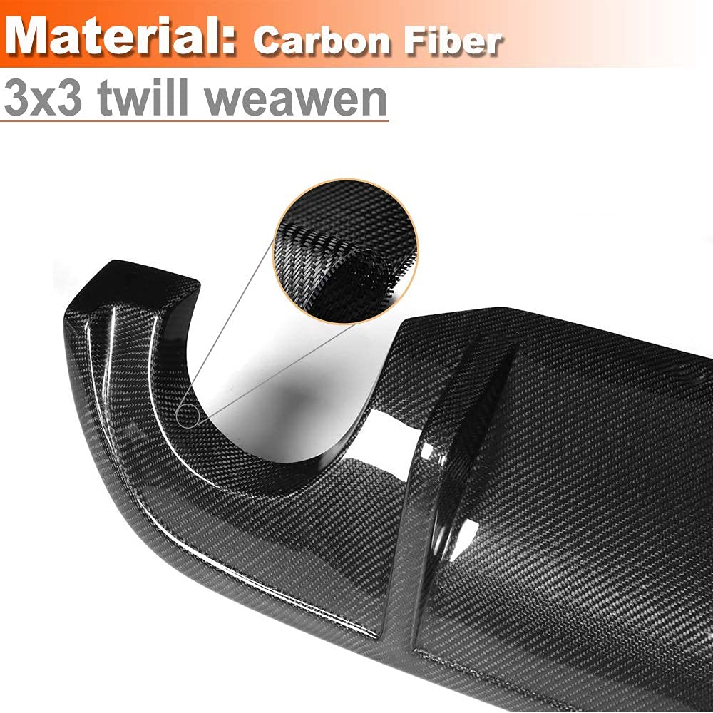 Carbon Fiber Rear Diffuser for Infiniti Q50 Sedan 2014-2017 | Lower Bumper Lip Spoiler Body Kit | Enhances Aerodynamics & Style | Perfect for Street Racing & Car Shows