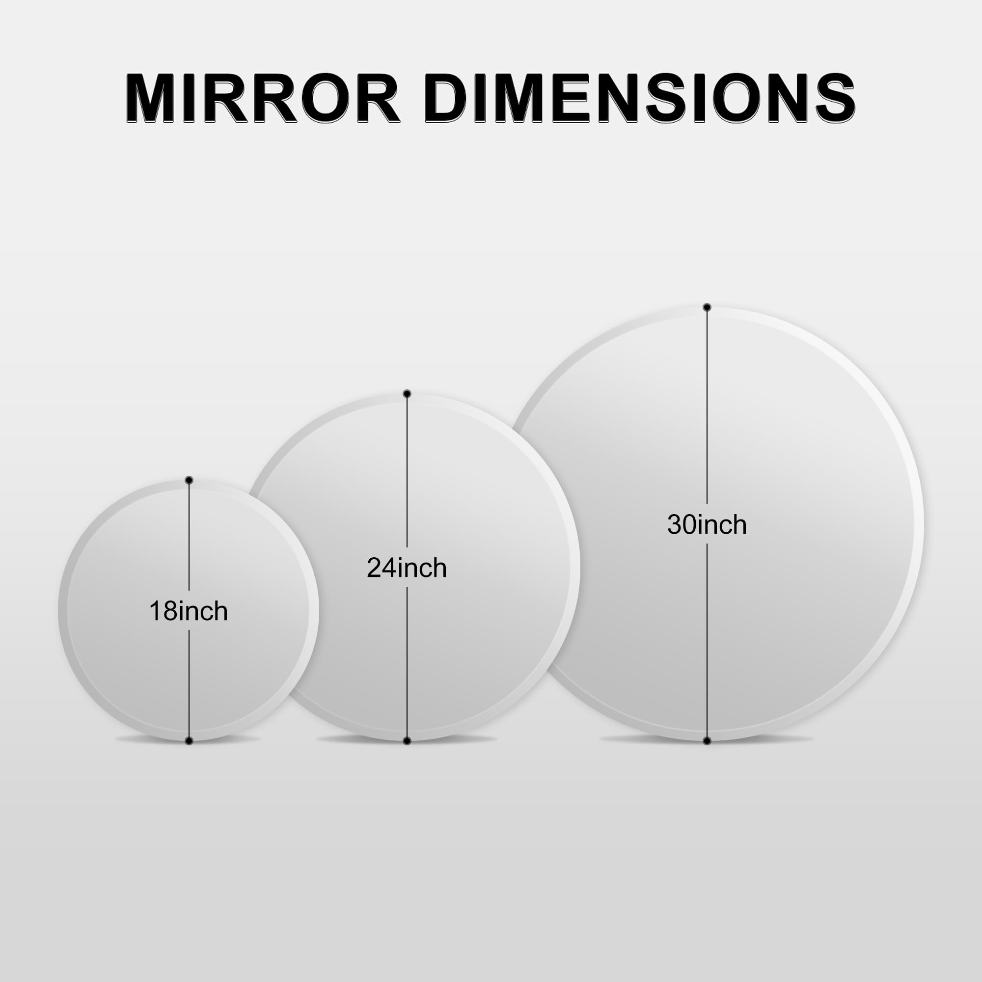 Arcus Home 18 Inch Round Beveled Frameless Wall Mirror - Perfect for Bathroom, Bedroom, Living Room, Vanity & Entryway Decor | Modern Home & Office Decoration