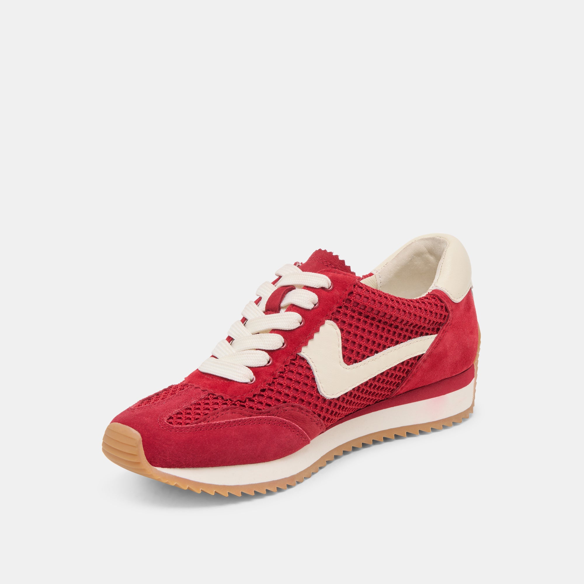 B.NTCD Men's Mesh Sneakers - Breathable Crimson Woven Fabric Running Shoes for Gym, Walking & Casual Wear