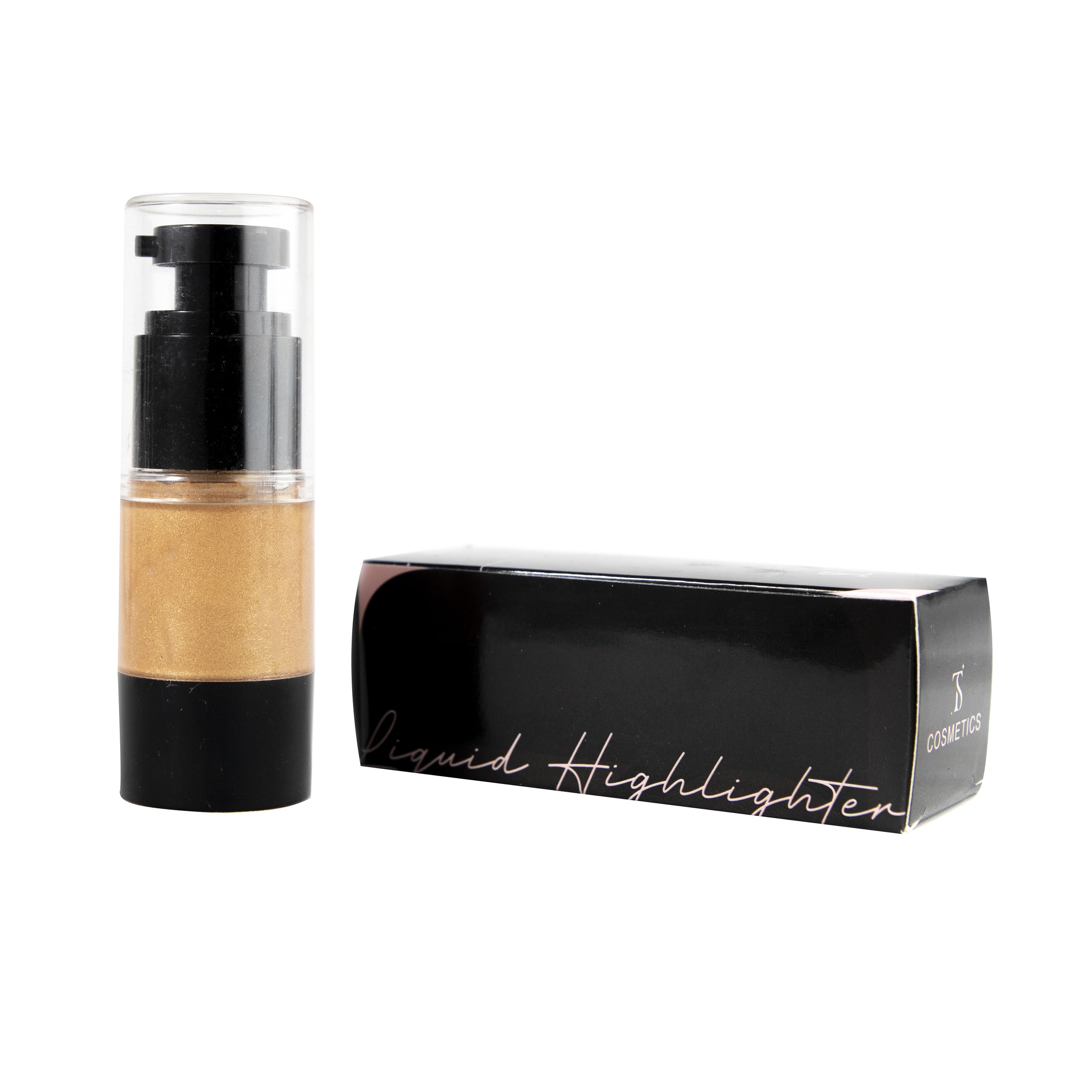 TS COSMETICS Drop & Glow Illuminating Liquid Highlighter - Lightweight, Blendable Makeup for Dewy Glow | Gold Shade | Perfect for Daytime Glow & Nighttime Highlighting