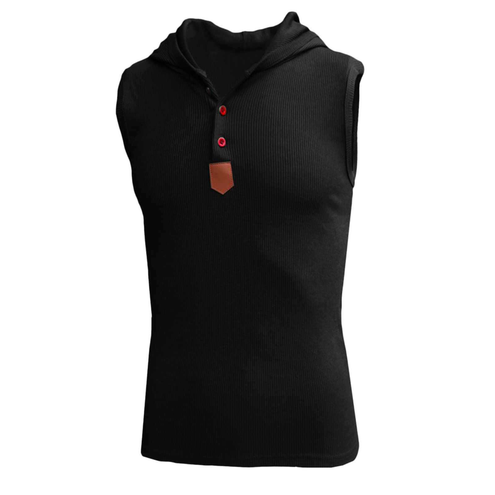 Maryia Men's Workout Tank Top with Hood - Sleeveless Gym Hoodie for Bodybuilding & Muscle Training - Athletic Cut Off T-Shirt for Fitness, Running & CrossFit