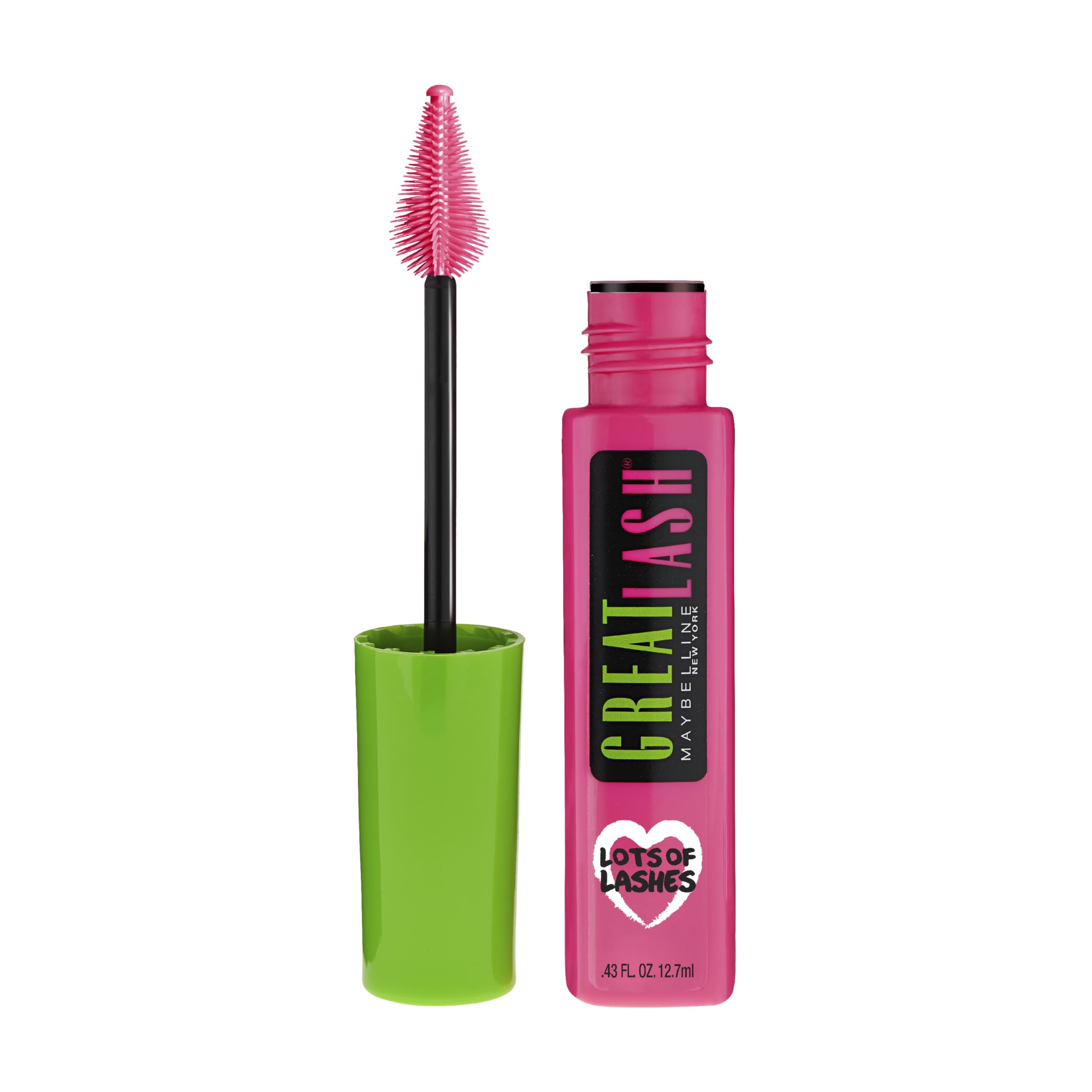 Maybelline Great Lash Volumizing & Lengthening Mascara - Blackest Black, Washable Formula for Thicker Lashes - Perfect for Daytime Wear & Night Out Makeup