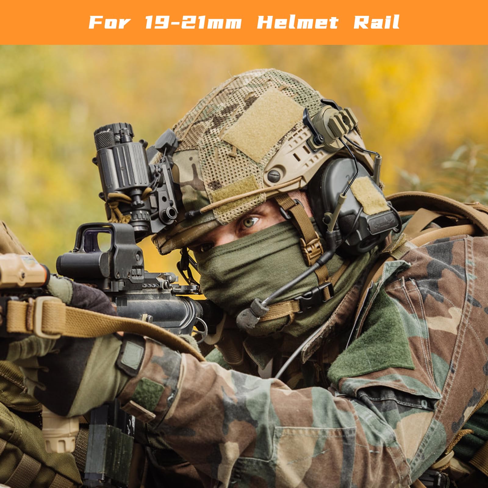 Tactical Helmet Rail Headset Adapter - Fast ARC Rail System for Airsoft Ear Protection | Helmet Mount Bracket for Military, Shooting & Outdoor Activities