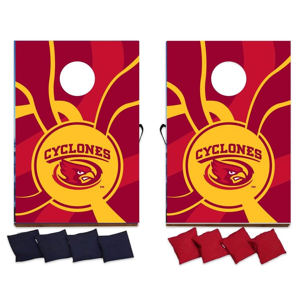 Iowa State University Cornhole Bag Toss Game Set - Official ISU Team Logo Outdoor Lawn Party Game for Tailgating, Backyard BBQs & College Events