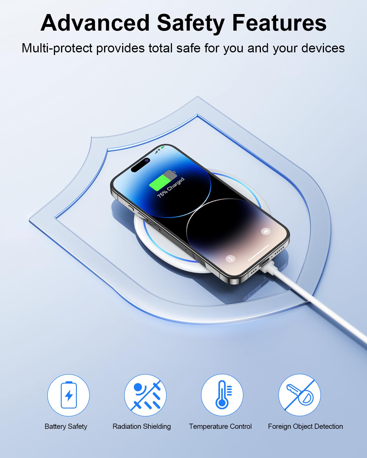 NANAMI 7.5W Qi-Certified Fast Wireless Charger with PD3.0 Adapter - Compatible with iPhone 16/15/14/13/12/SE/11 Pro/XS, AirPods 2 & 10W Fast Charging for Samsung Galaxy S25/S24/S23/S22/S21/S20 - Perfect for Home, Office & Travel Charging