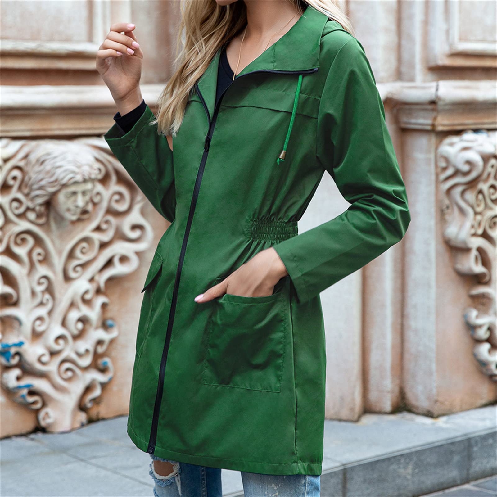 Women's Waterproof Raincoat - Lightweight Hooded Rain Jacket & Windbreaker for Outdoor Hiking, Travel & Active Wear | All-Weather Protection for Rainy Days & Adventures