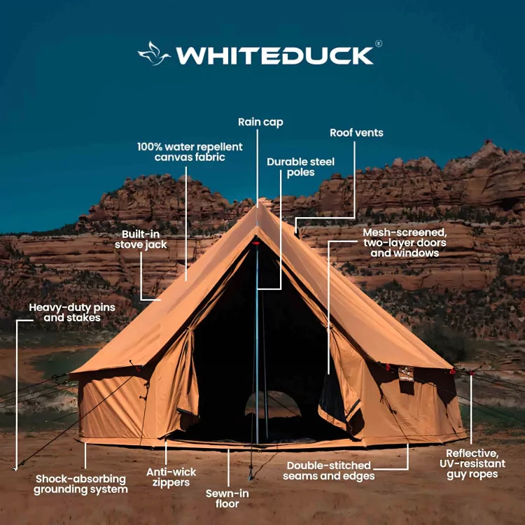 10' Regatta Bell Tent - Waterproof Canvas Camping Tent for Outdoor Adventures, Family Gatherings & Glamping