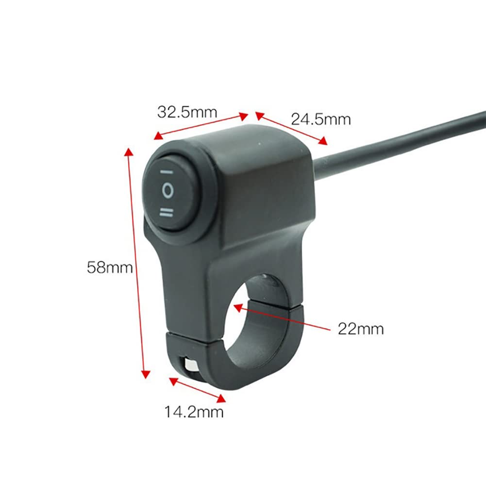 22mm Universal Aluminum Alloy Motorcycle Handlebar Switch - Headlight & Fog Light On/Off Button for Motorbikes, Cruisers, ATVs - Durable LED Control for Night Riding & Off-Road Adventures