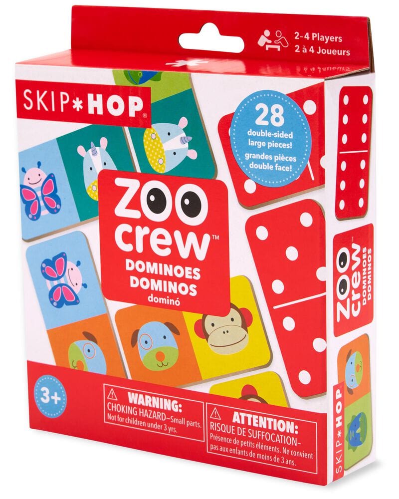 Skip Hop Zoo Crew Dominoes Set - Animal-Themed Educational Domino Game for Toddlers & Kids - Perfect for Family Game Night, Preschool Learning & Travel Entertainment