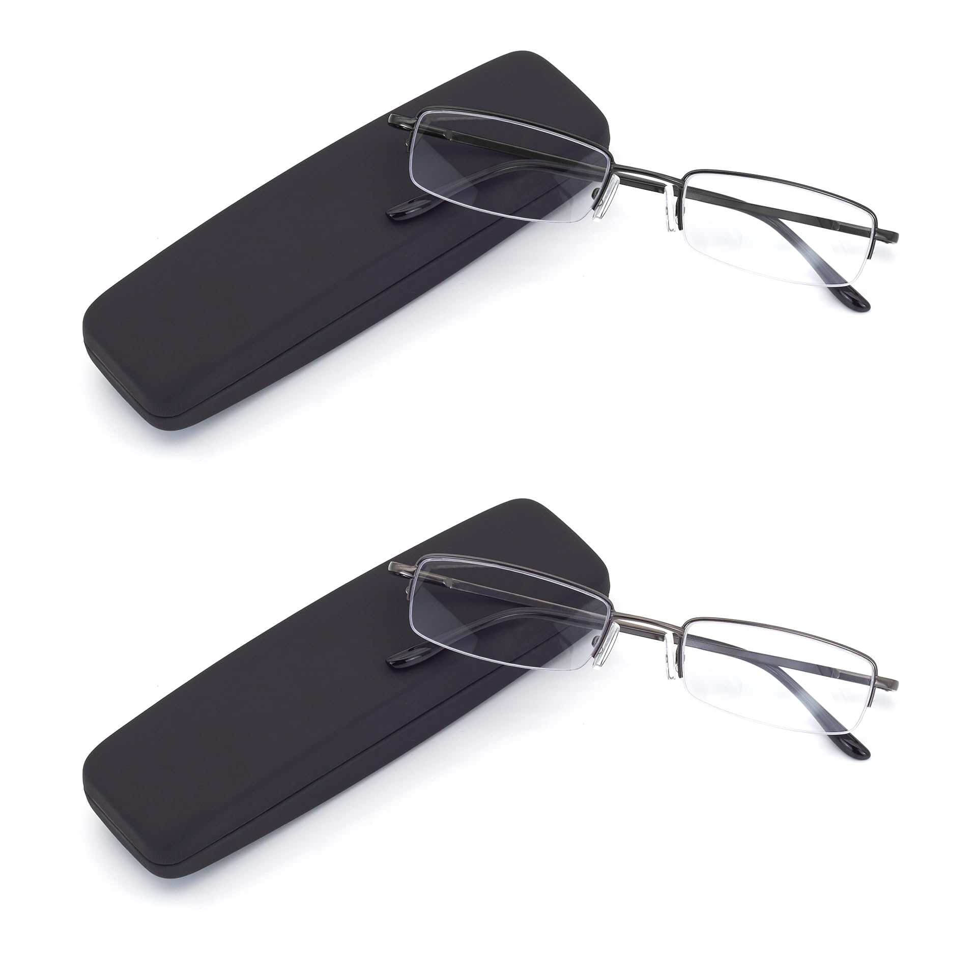 HIGHLIKE 2-Pack or 3-Pack Blue Light Blocking Reading Glasses with Hard Case - Anti Eye Strain Computer Glasses for Men & Women - Perfect for Office Work, Gaming & Night Reading