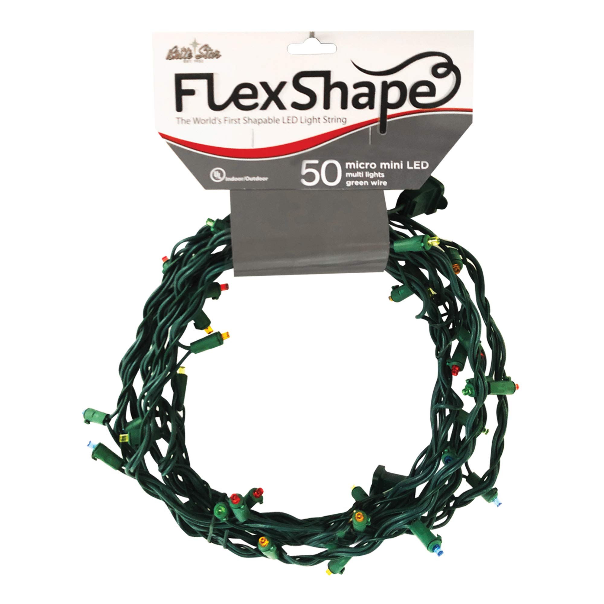 Brite Star 17 Ft Christmas Decor Flex-Shape LED String Lights - Indoor/Outdoor Holiday Lights with Shape Retention Technology | Multicolor Fairy Lights for Christmas Tree, Bedroom, Party & Home Decoration