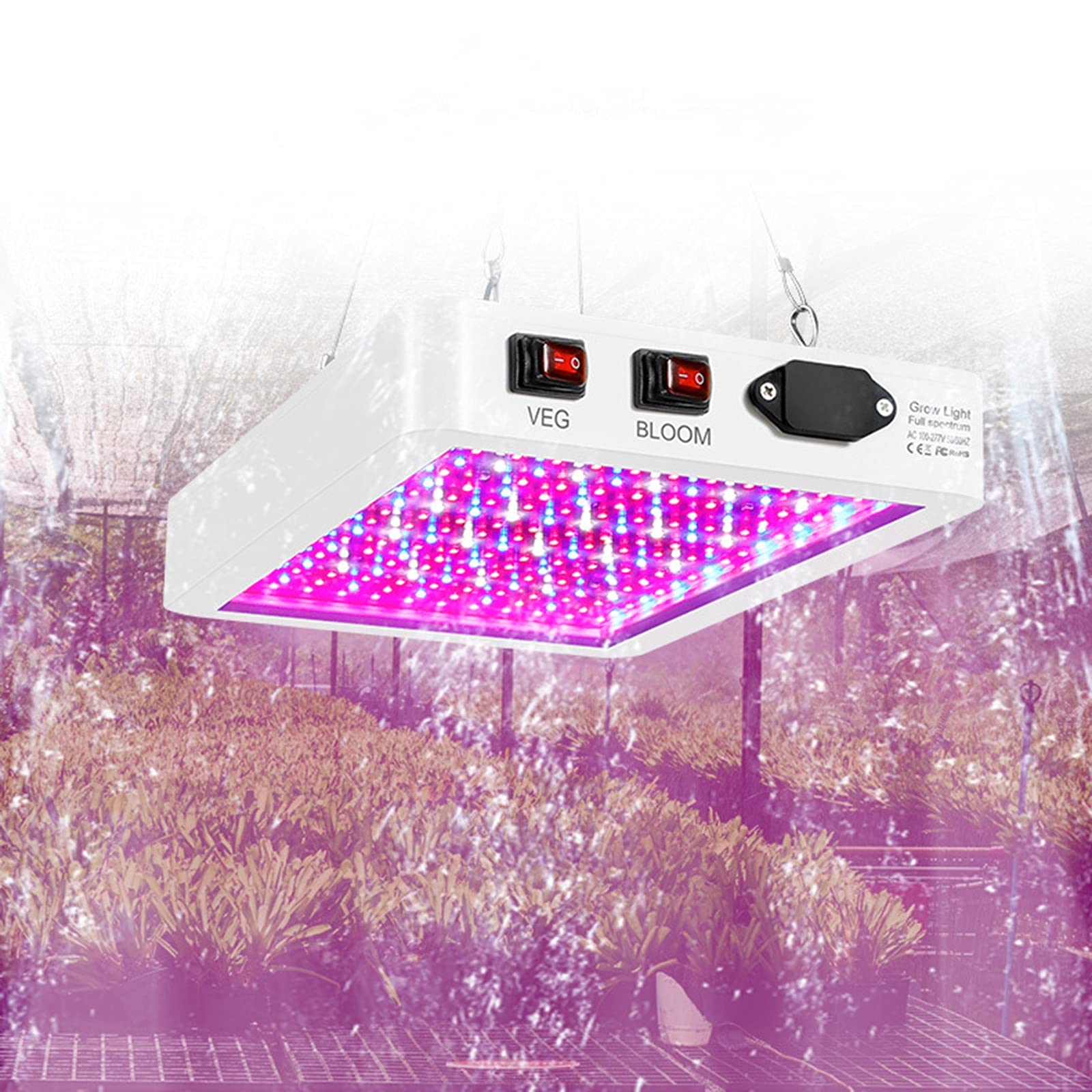HLIGHT 1000W Full Spectrum LED Grow Light for Indoor Plants - Dimmable Dual Switch with Adjustable Rope - Ideal for Greenhouse, Veg & Flower Growth - Perfect for Hydroponics, Seed Starting & Indoor Gardening