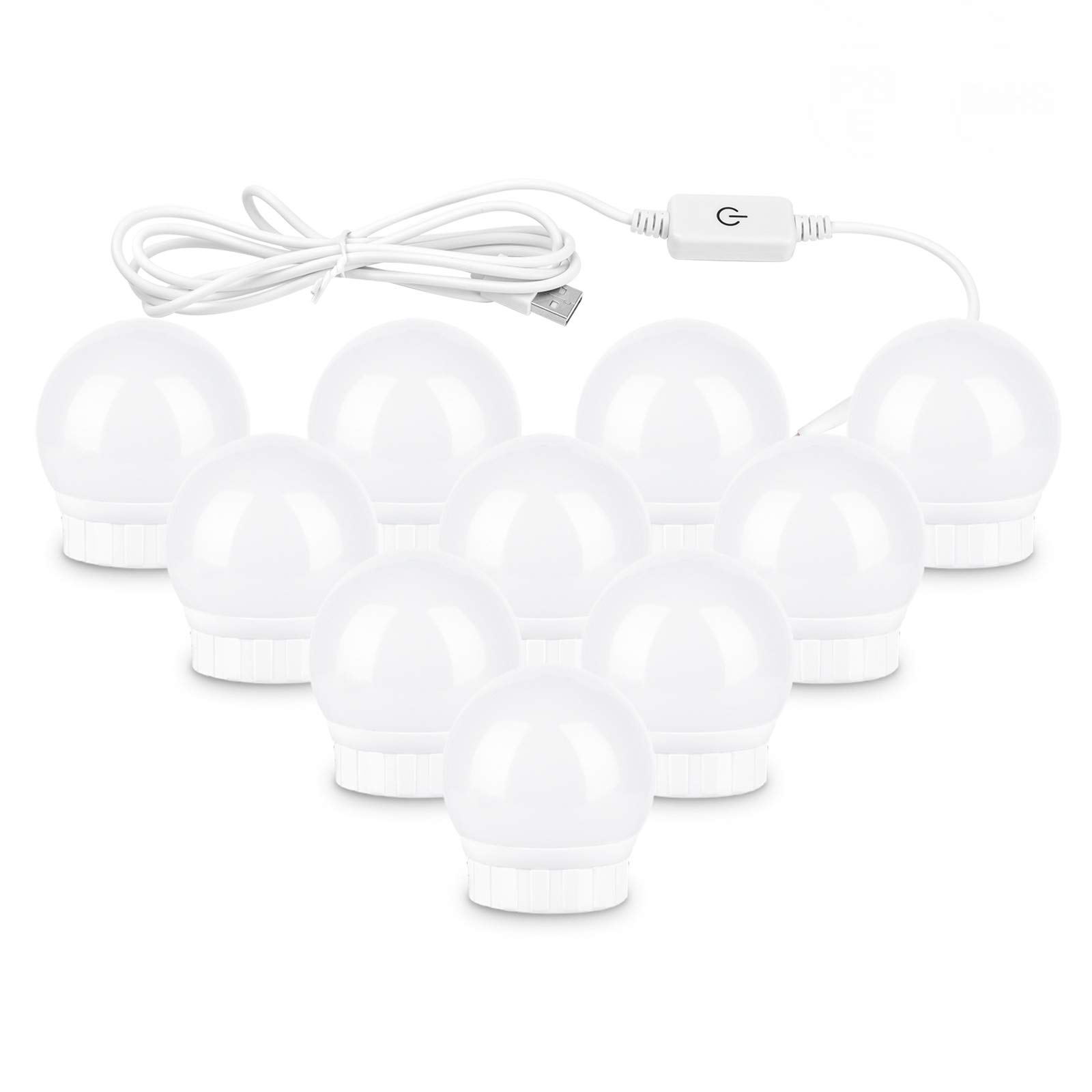 Funien Hollywood Style LED Vanity Makeup Mirror Lights Kit - Dimmable Touch Control Makeup Light Bulbs & Lighting Strip for Dressing Table | Perfect for Home Beauty Salon, Bridal Makeup & Professional Cosmetics Application