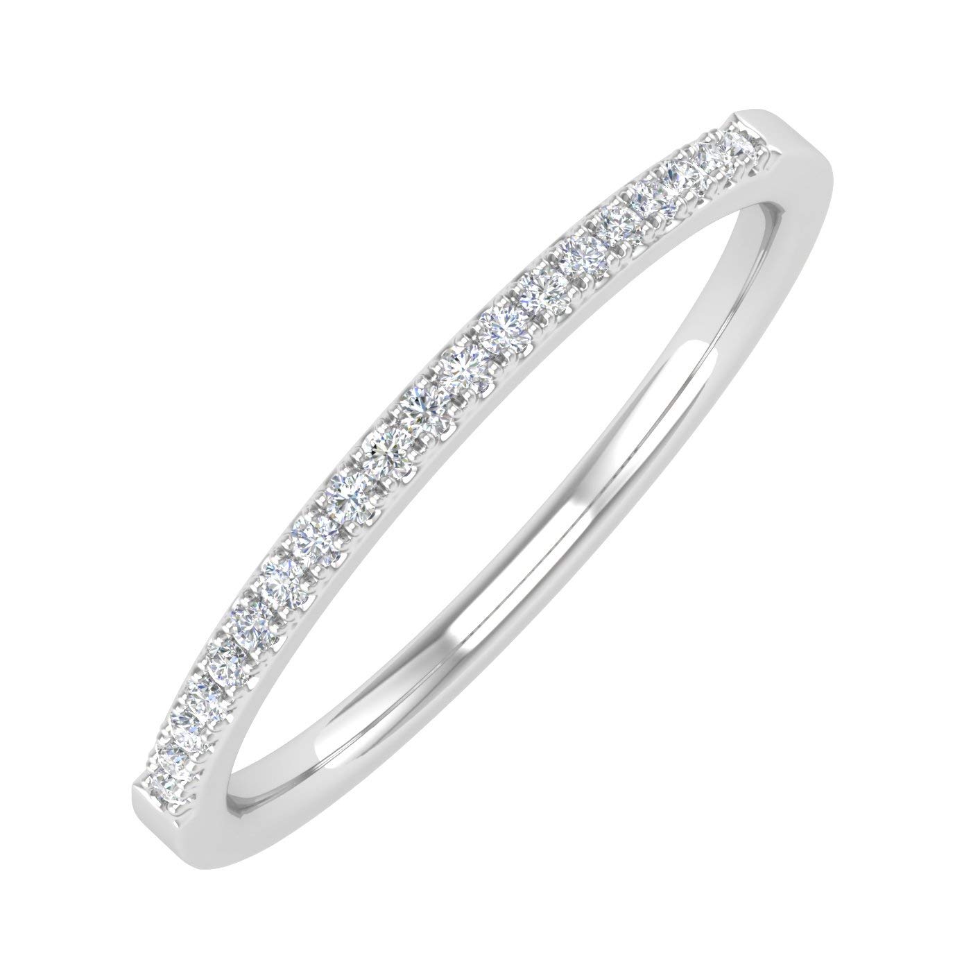 1/10 Carat White Diamond 10K Gold Stackable Ring for Women - Perfect for Anniversary, Wedding & Everyday Elegance
