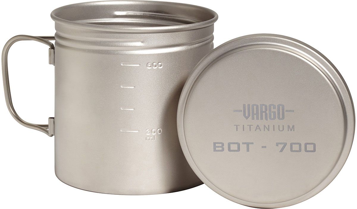 Vargo Ti BOT 700 - Ultralight Titanium Camping Cook Pot with Lid | Perfect for Backpacking, Hiking & Outdoor Adventures