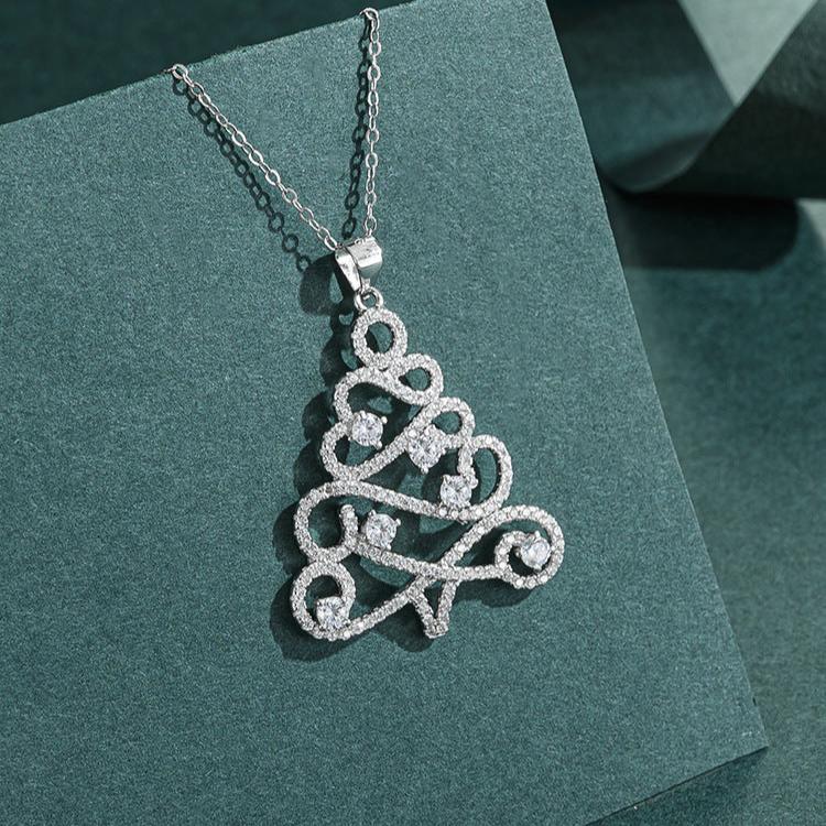 Deer Antler Christmas Tree Pendant Necklace - Multi-Way Adjustable Chain for Holiday Parties & Gifts | DC006