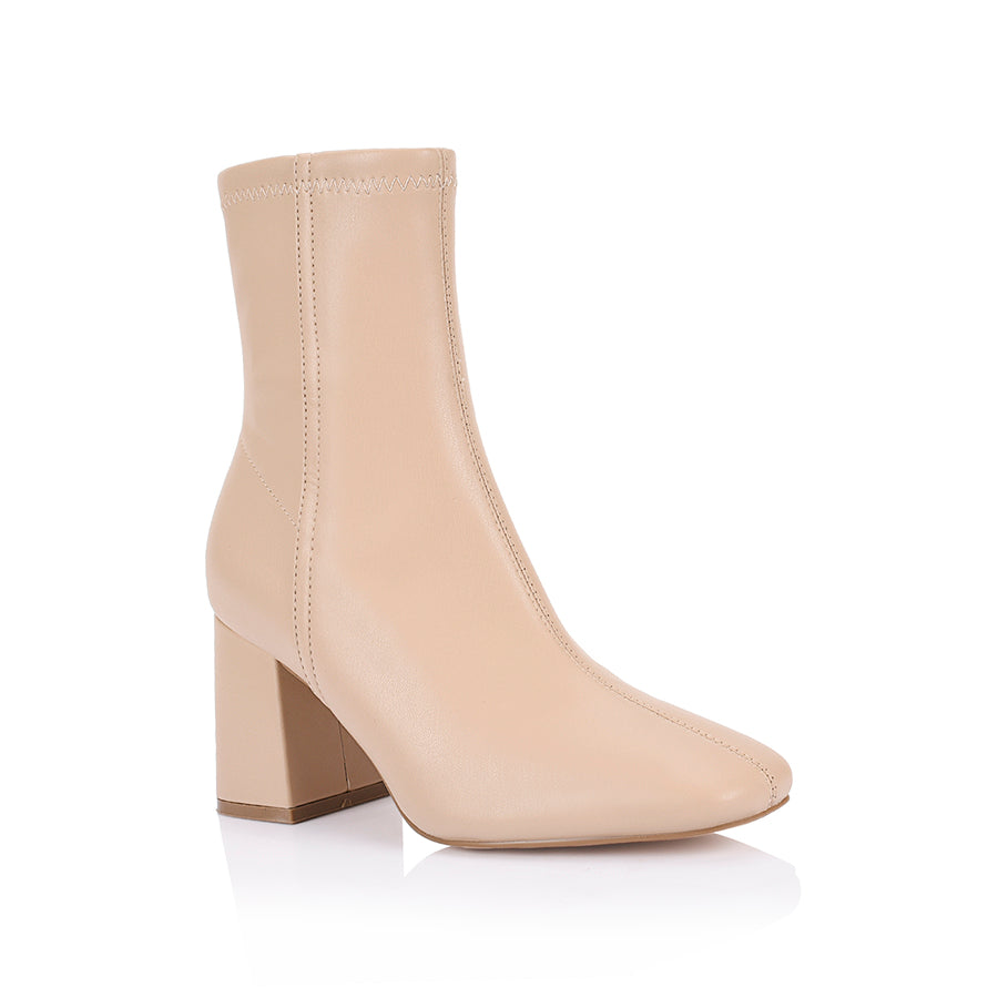 Lizzo Stretch Ankle Boots - Comfortable Beige Stretch Boots for Women | Perfect for Casual Wear, Office & Night Out