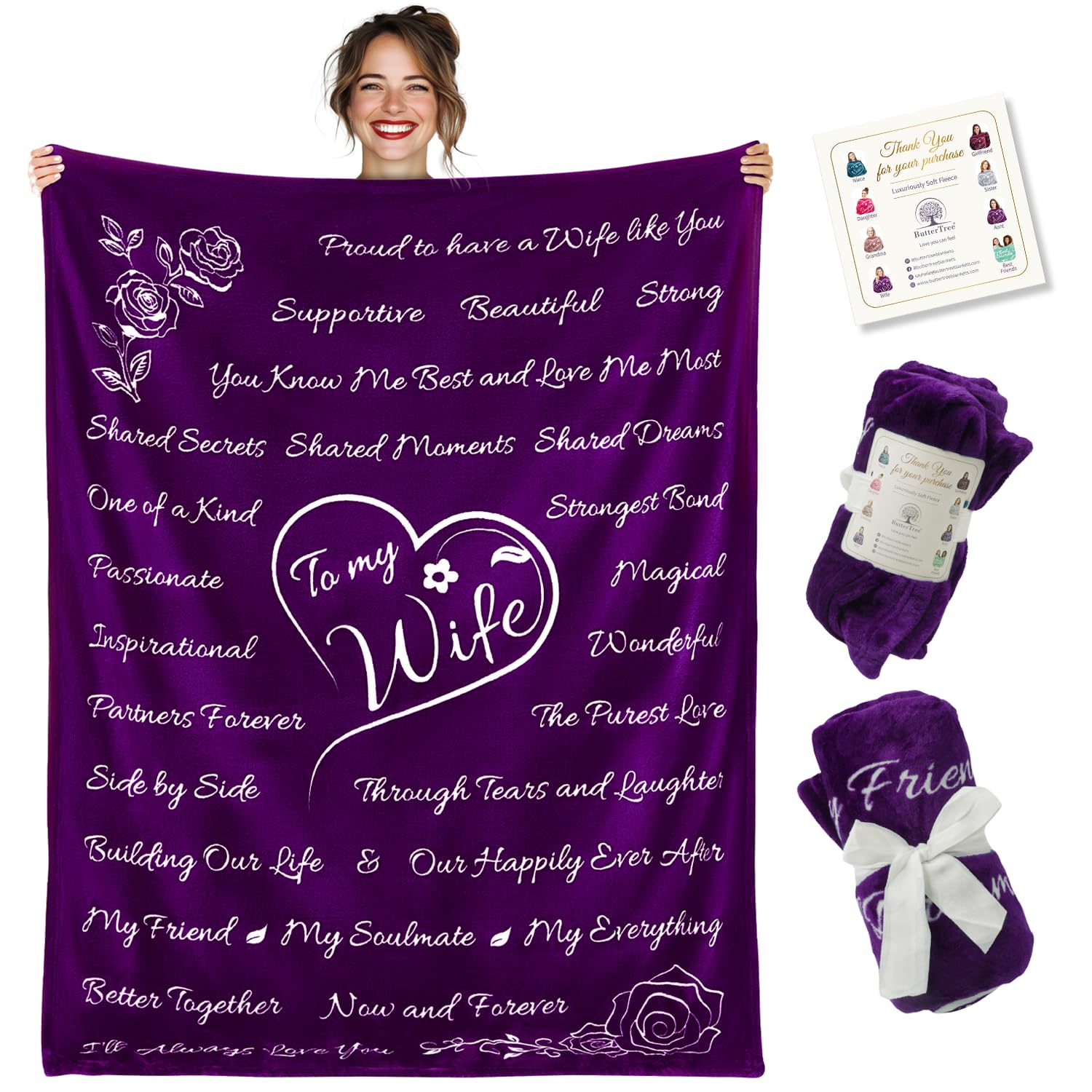 ButterTree Soft Purple Flannel Blanket 65