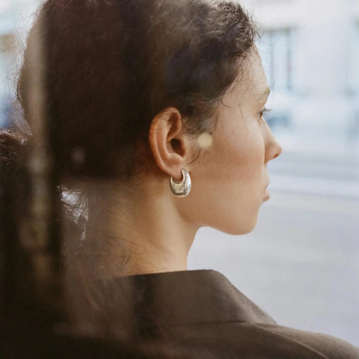 Stylish Sloping Hinge Hoop Earrings - Large Gold/Silver Dangle Earrings for Women | Perfect for Parties, Weddings & Everyday Wear