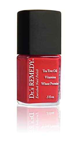 Dr.'s Remedy Nail Polish & Strengthener - Coral Red Color for Healthy Nails | Vegan, 7-Free Formula for Brittle & Damaged Nails | Perfect for Manicures, Pedicures & Everyday Nail Care