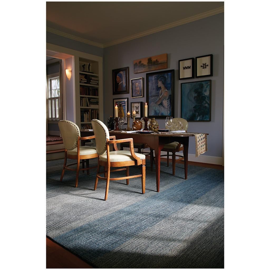 Hand Knotted Alameda Rectangle Area Rug 8x10 Feet - Midnight Blue by Capel Rugs | Perfect for Living Room, Bedroom & Home Decor