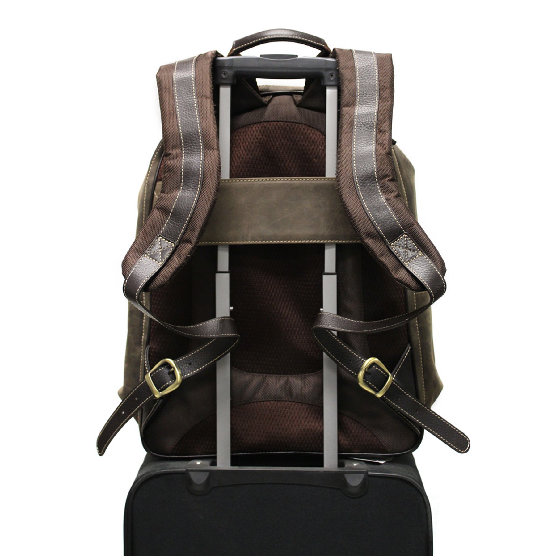 Preferred Nation Tuscany Laptop Backpack for Men & Women - Durable 15.6 Inch Computer Bag with USB Charging Port, Water Resistant Brown Backpack for Work, Travel & College
