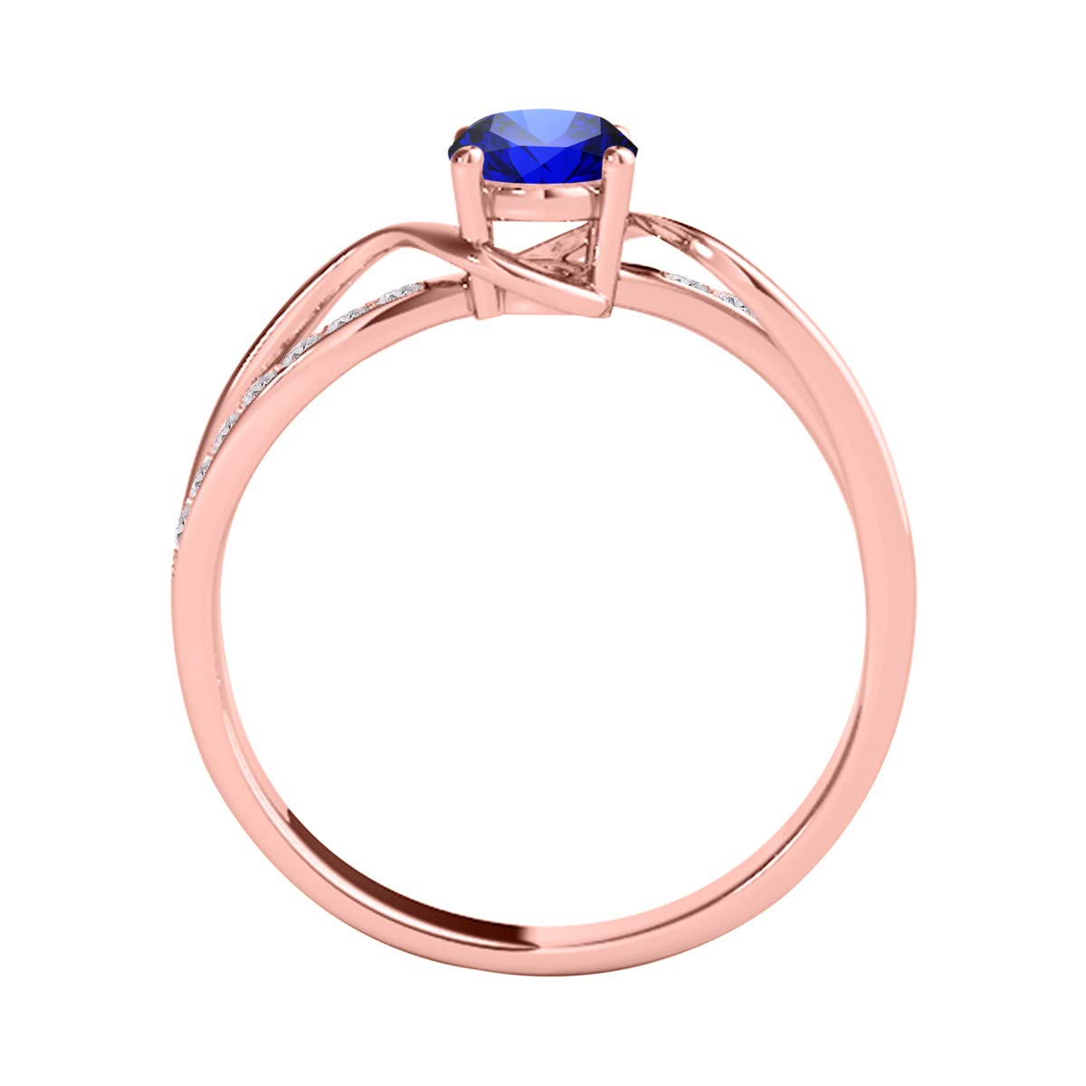 1.00 Carat Tanzanite & Diamond Ring in 10K Rose, Yellow or White Gold - Elegant Valentine's Day Gift for Her, Anniversary Present, Engagement Ring Alternative, Birthstone Jewelry for December