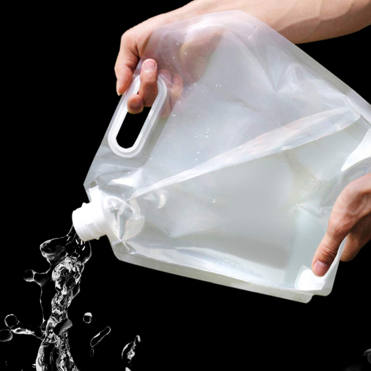 **Cabilock 4-Pack Collapsible Water Storage Bags - Clear Plastic Camping Kettle, Water Jug & Travel Container - Foldable Drinking Water Carrier for Hiking, Backpacking & Outdoor Adventures**