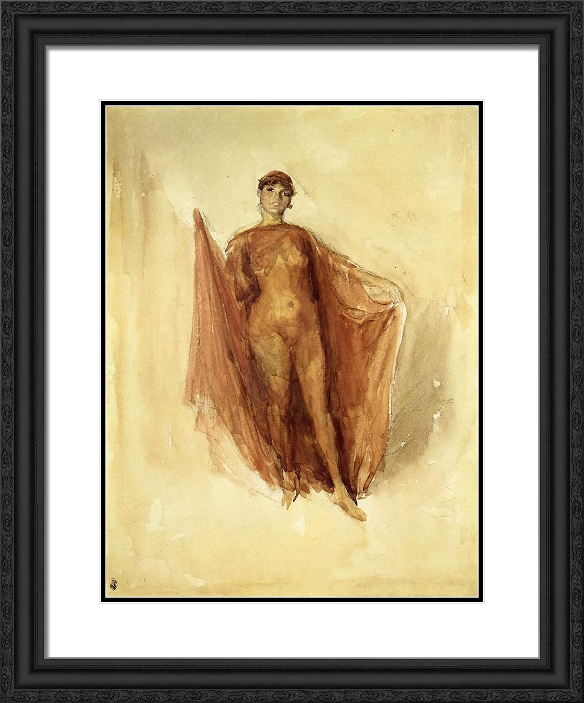Whistler James McNeill Dancing Girl 20x24 Framed Art Print - Black Ornate Frame with Double Matting - Perfect for Living Room, Bedroom & Office Wall Decor