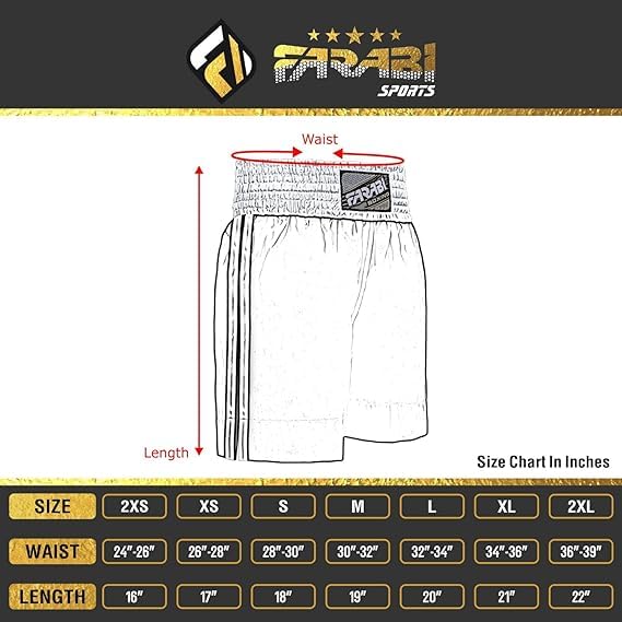 Farabi Sports Boxing Shorts for Men & Women - Breathable Training, Sparring, Kickboxing & Fitness Gym Shorts - Perfect for MMA, Muay Thai & Workouts