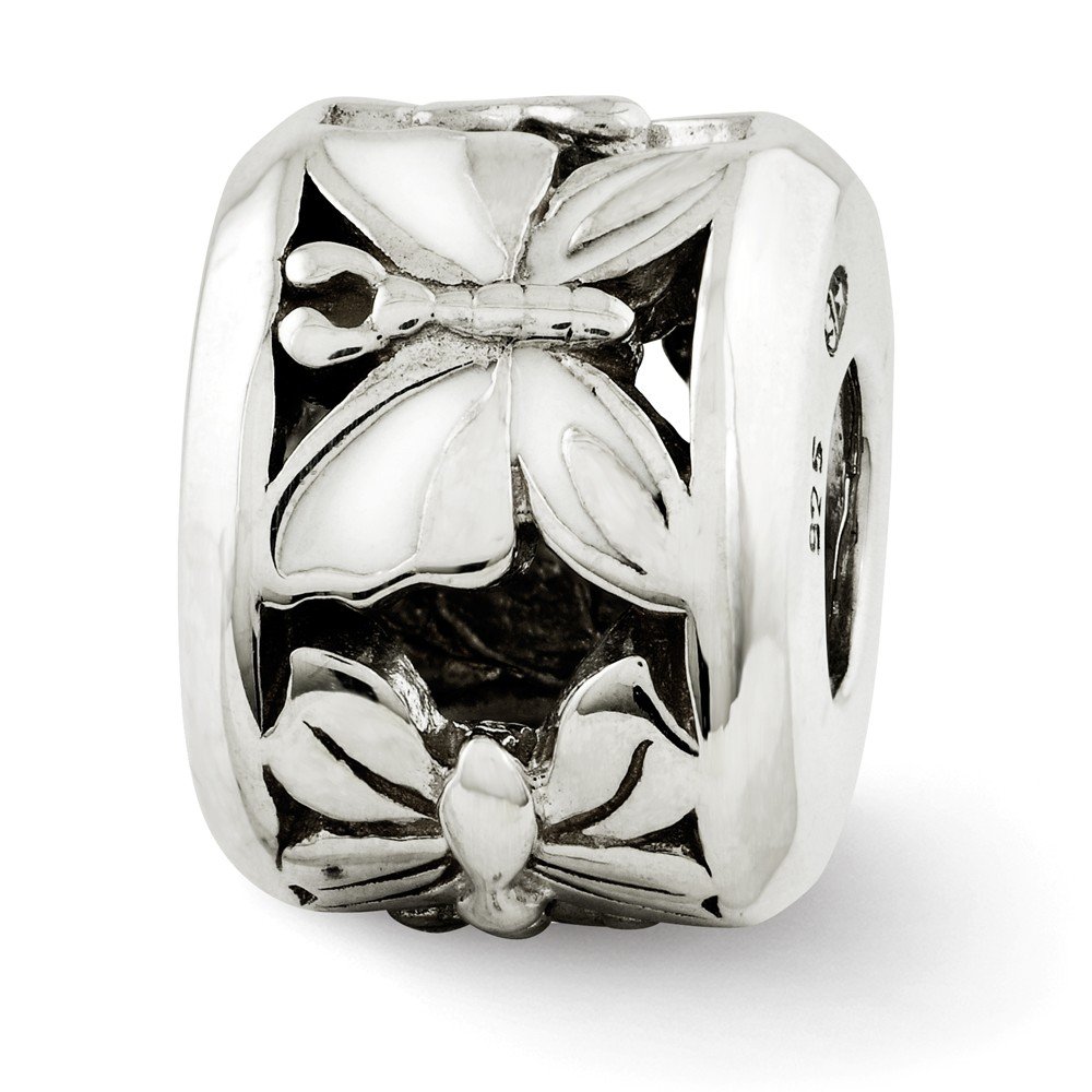 Sterling Silver White Enamel Butterfly Bead Charm for Jewelry Making - Perfect for Necklaces, Bracelets & DIY Craft Projects