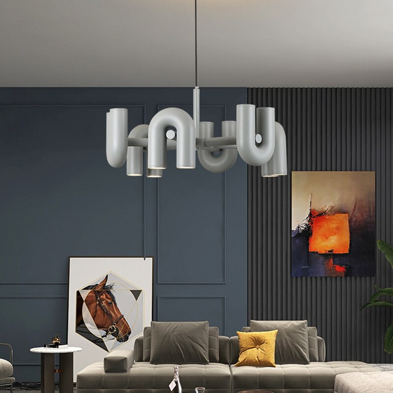 U-Shaped Chandelier - Modern Crystal Ceiling Light Fixture for Dining Room, Living Room & Bedroom | Elegant Lighting Decor for Home & Office Spaces