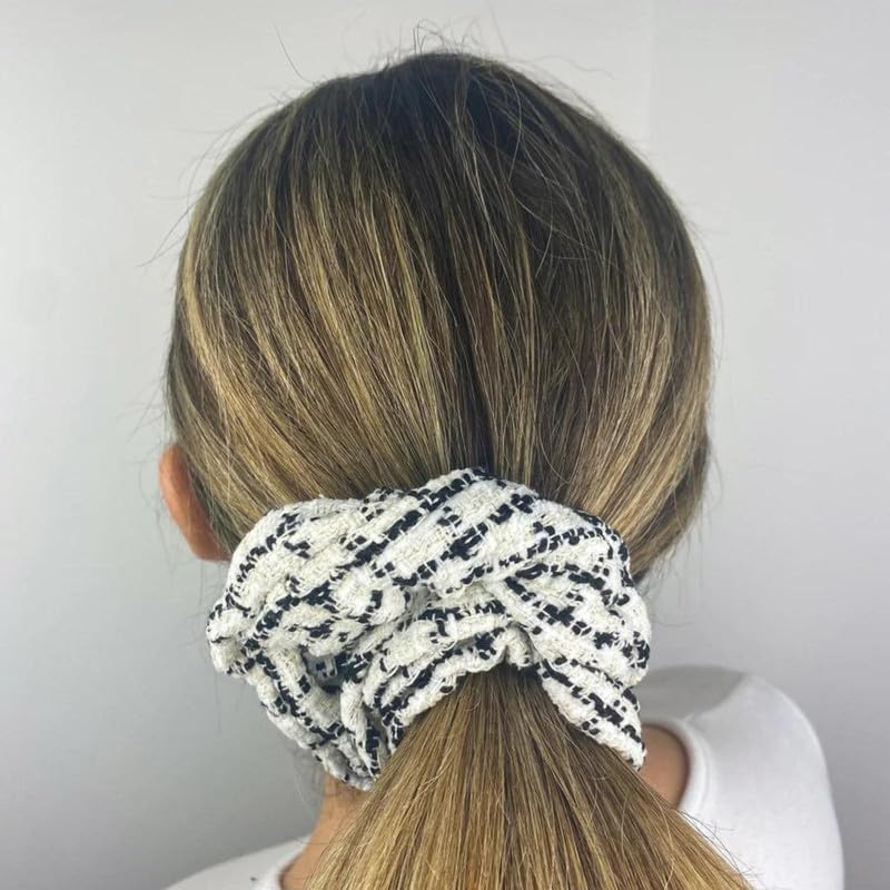 F DREAM Women's Soft Thick Wide Headbands & Scrunchie Set - 2-Pack Solid White Hair Hoops & Hair Accessories for Workout, Yoga, and Everyday Style