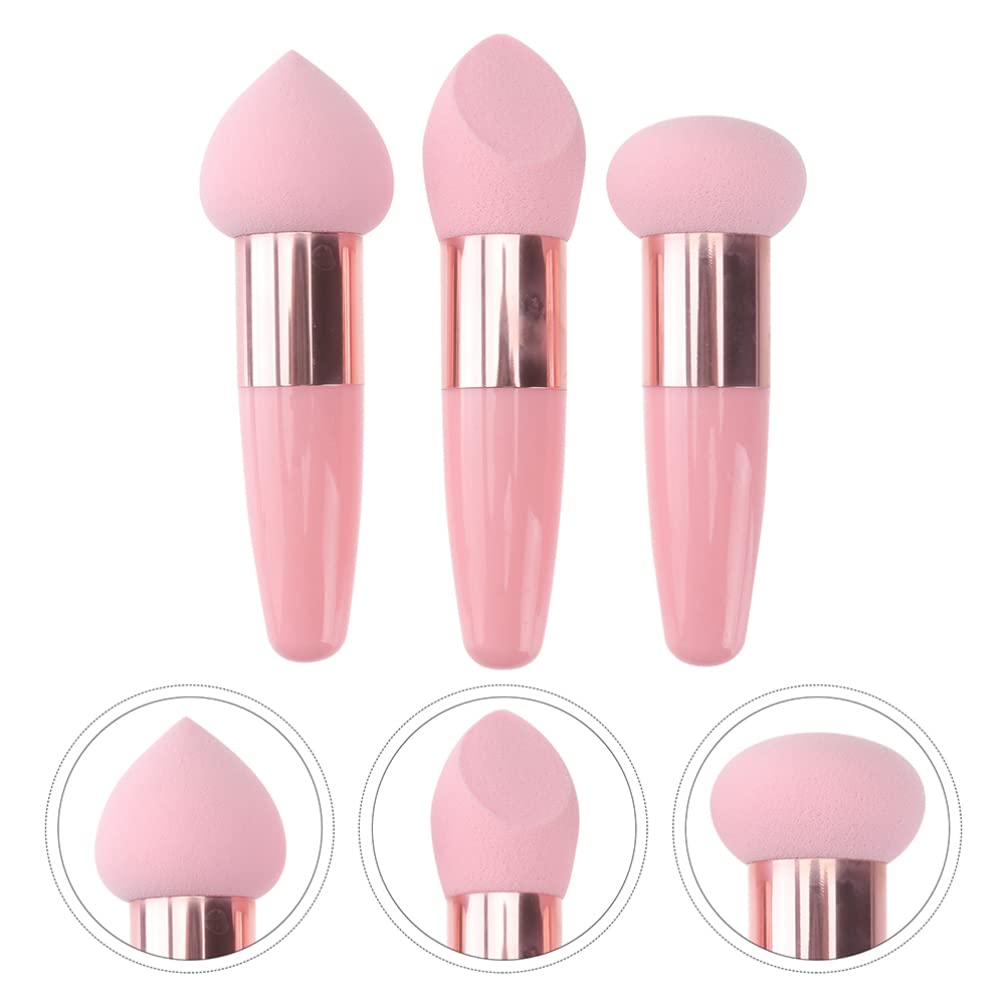 FOMIYES 6pcs Super Soft Mushroom Powder Puff with Handle - Makeup Blending Sponge for Liquid & Powder Foundation, Concealer - Perfect for Travel, Professional Makeup Artists & Everyday Beauty Routine