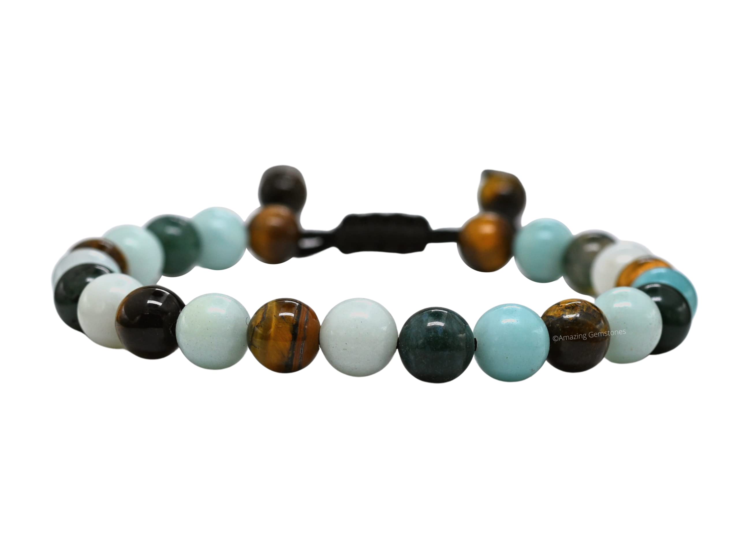 Virgo Zodiac Crystal Bracelet for Women & Men - Amazonite Moss Agate Tiger Eye Healing Bracelet with Adjustable String, Anxiety Relief & Stress Reduction Birthstone Jewelry Gift | Perfect for Meditation, Yoga & Spiritual Healing