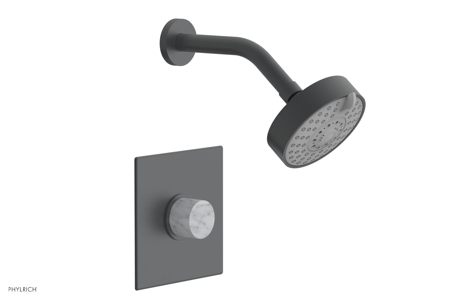 BASIC II Pressure Balance Shower Set with White Marble Handle - 230S 23 Series - Perfect for Modern Bathroom Renovation & Spa-Like Shower Experience