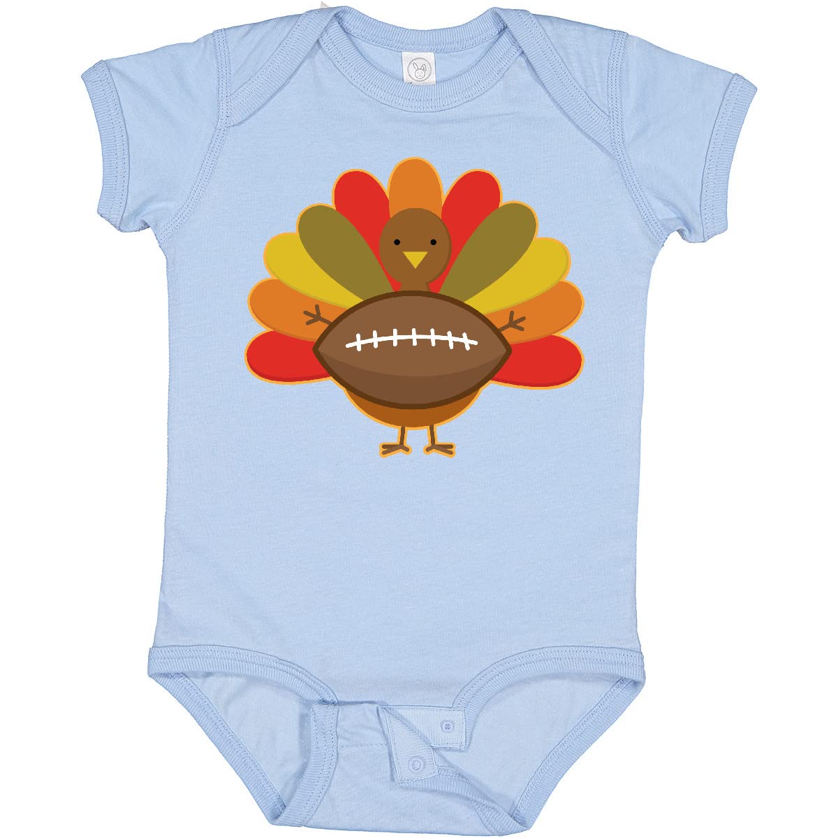 Inktastic Thanksgiving Day Turkey Football Fan Baby Bodysuit - Cute Holiday Outfit for Infants, Boys & Girls - Perfect for Family Gatherings, Football Games & Photo Shoots