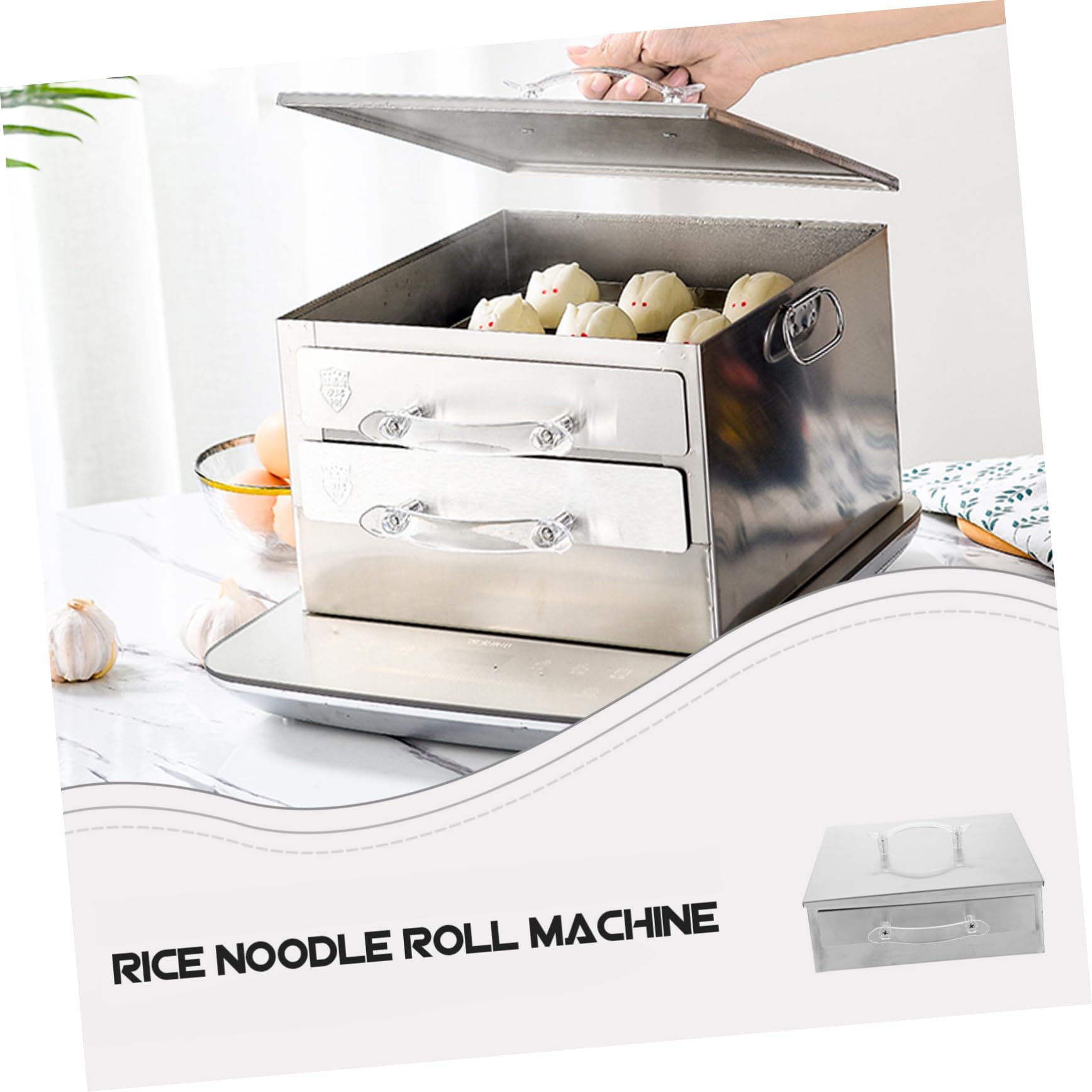 Hemoton 1-Piece Roll Rice Steamer - Drawer-Type Kitchen Steaming Machine for Sushi, Dumplings & Dim Sum - Perfect for Home Cooking & Asian Cuisine Preparation