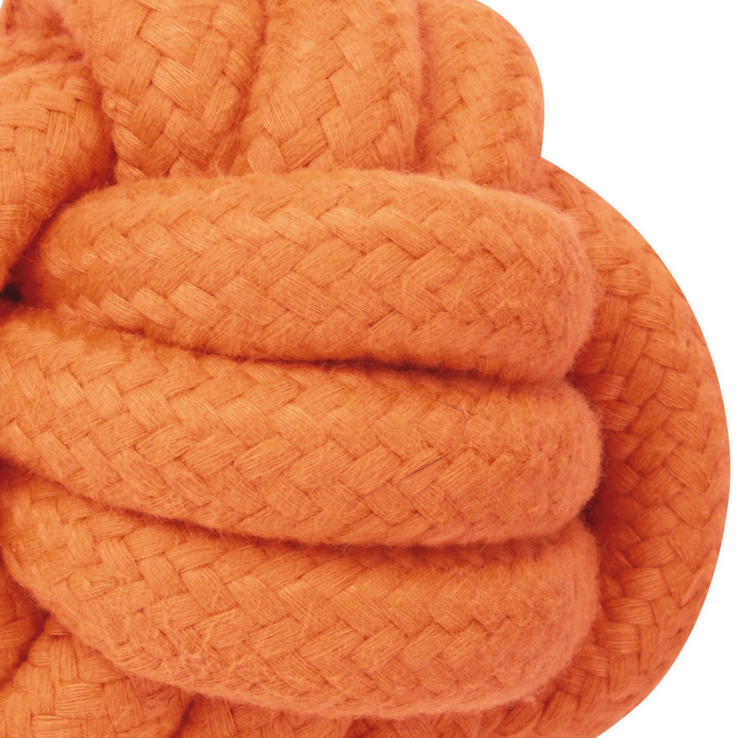 Ruff Rope Knot Ball Dog Toy - Durable Orange Chew Toy for Small & Medium Dogs (3 Inch Diameter) - Perfect for Fetch, Tug-of-War & Teeth Cleaning