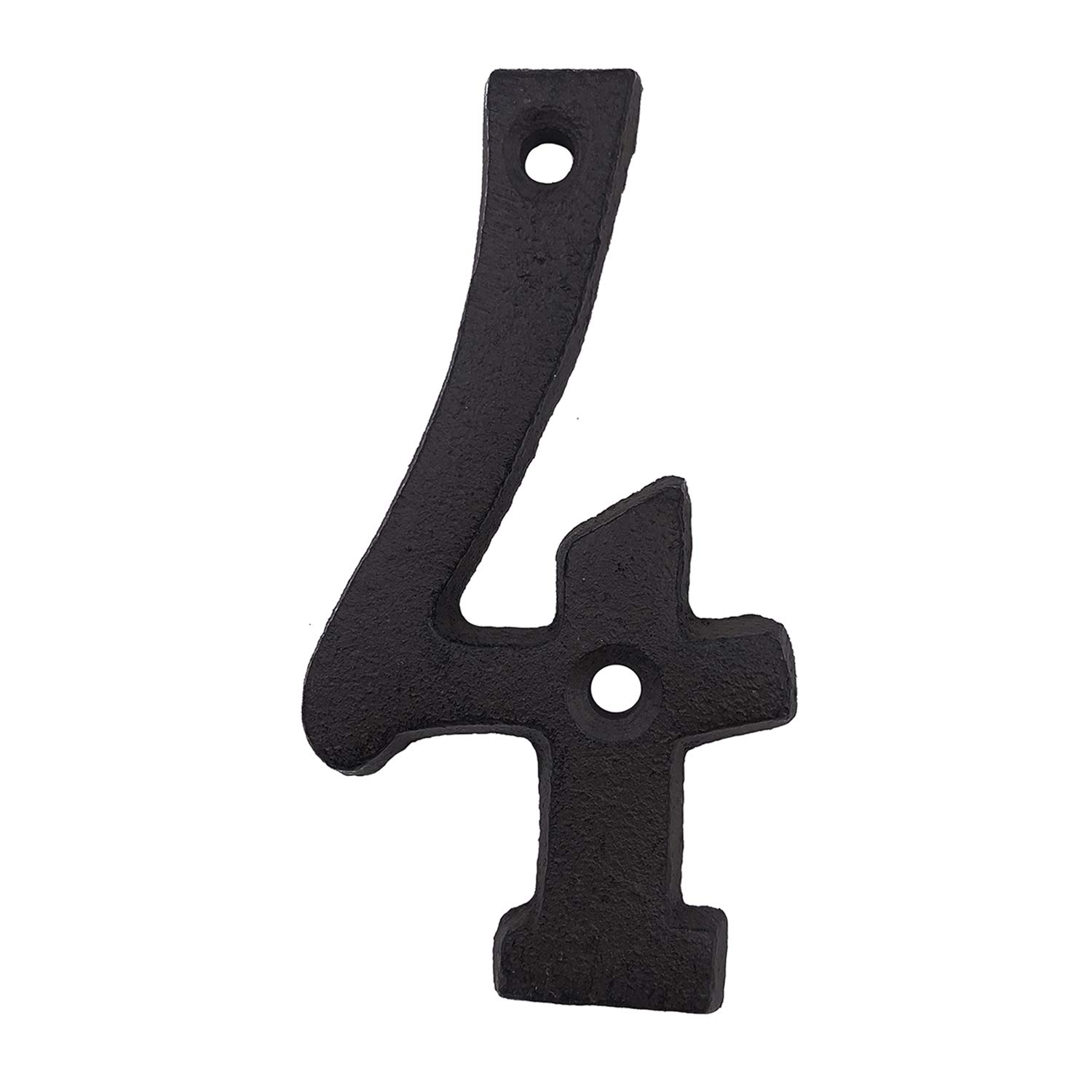 3 Inch Solid Cast Iron House Numbers - Durable Outdoor Address Plaque for Home, Mailbox, or Fence (Number 4) - Perfect for Curb Appeal and Package Delivery