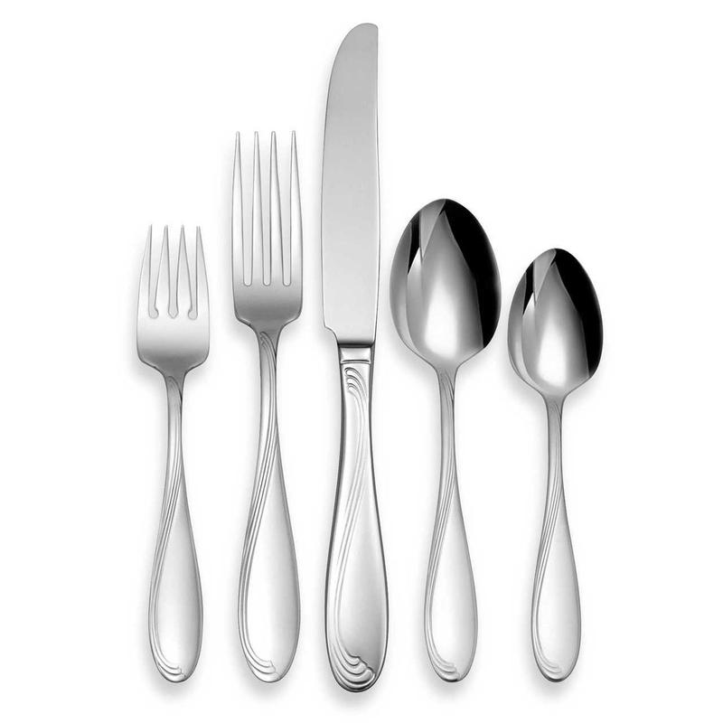 Premium Cresta 90-Piece Stainless Steel Flatware Set - Service for 12 - Elegant Silverware for Fine Dining, Weddings & Special Occasions - Dishwasher Safe Cutlery Set for Everyday Use & Entertaining