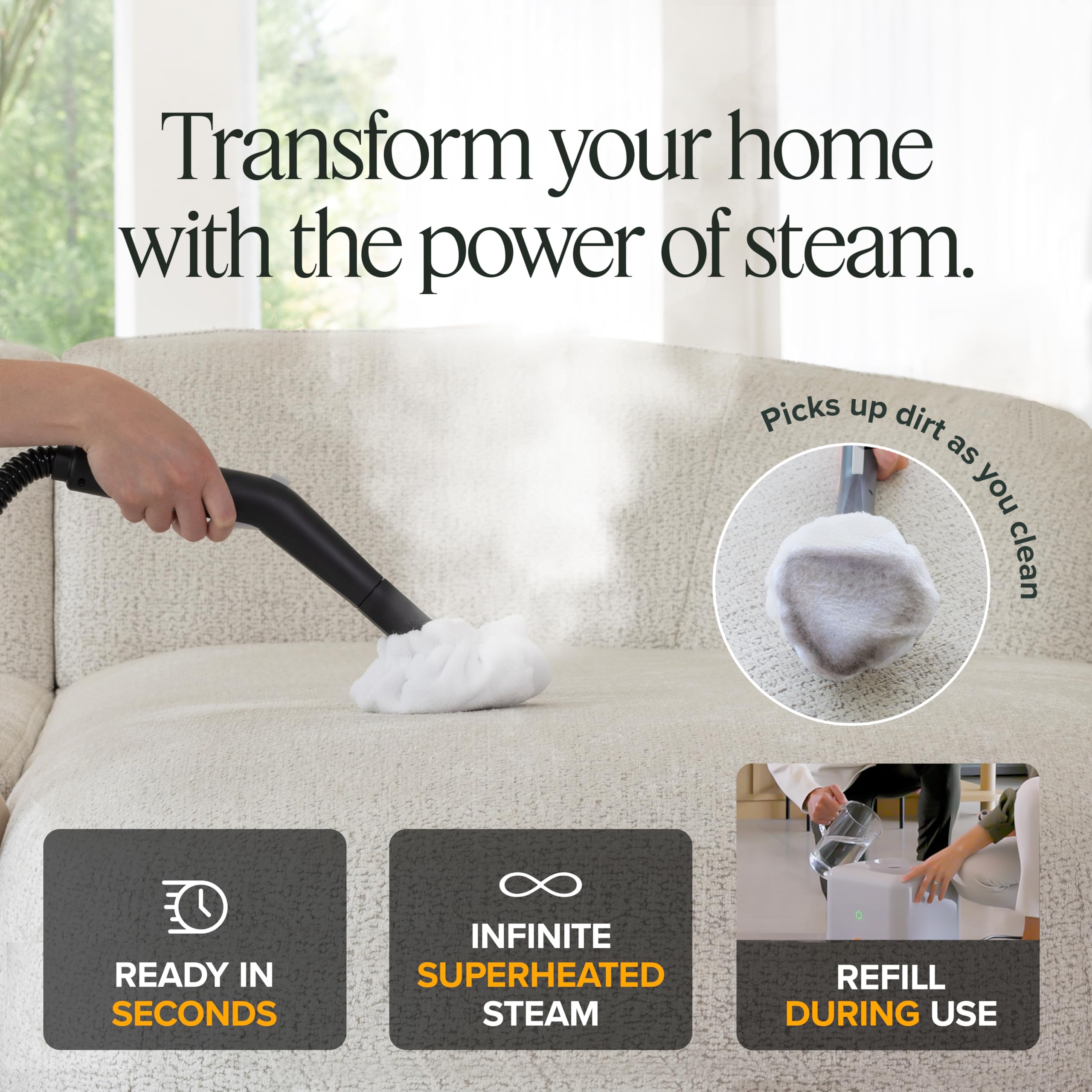 Dupray NEAT Plus™ Steam Cleaner with 40-Piece Accessory Kit - Powerful Multi-Purpose Steamer for Deep Cleaning Floors, Upholstery, Grout, Tiles & More | Ideal for Home, Kitchen, Bathroom & Car Detailing