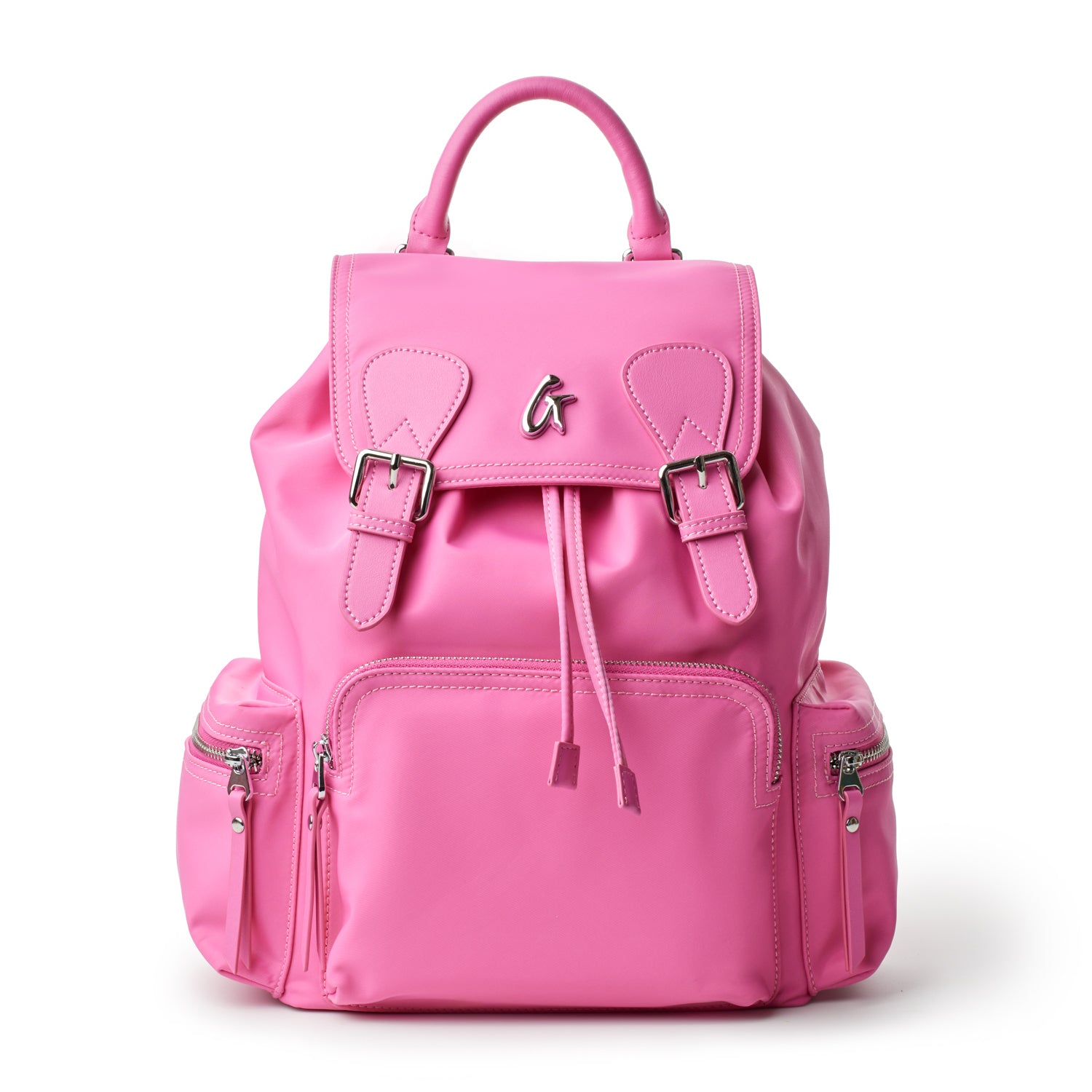 Durable Nylon Backpack for Women & Men - Hot Pink Color, Lightweight & Water-Resistant for School, Travel & Outdoor Adventures