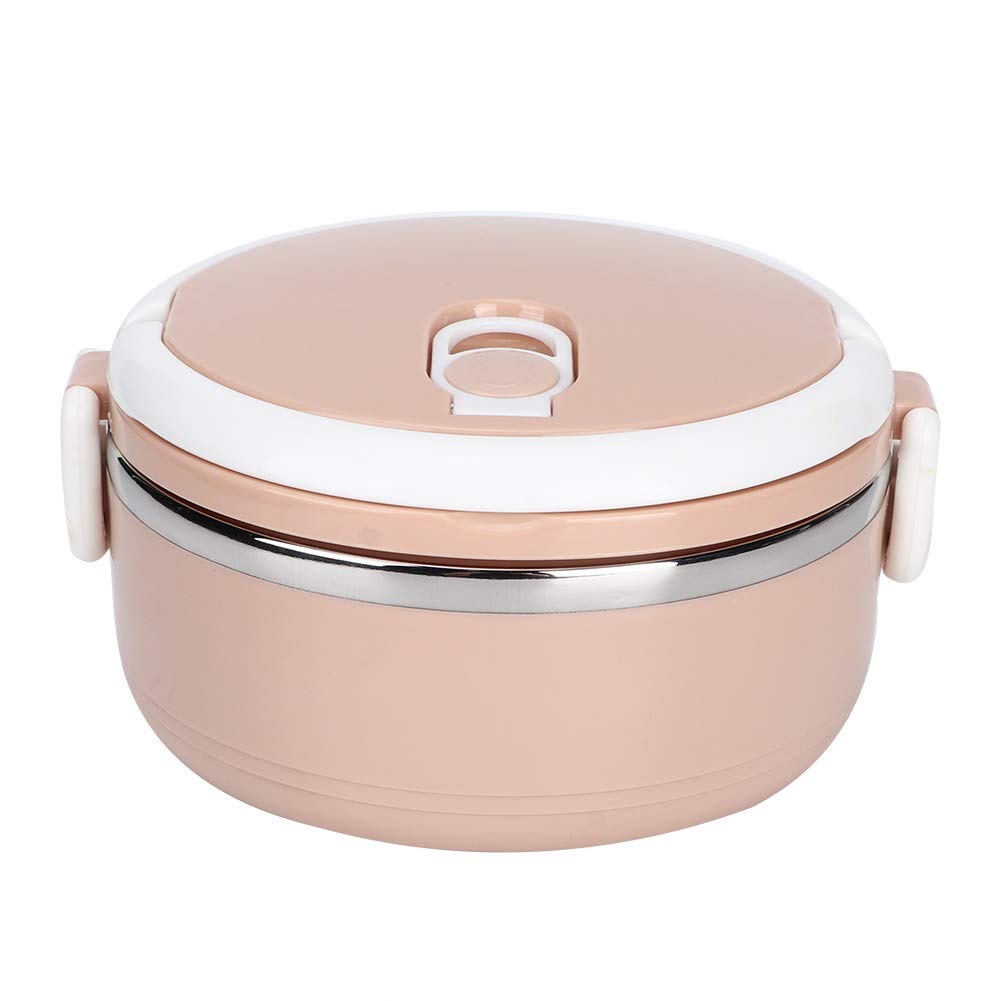 Pink Stainless Steel Insulated Lunch Box - Single Layer Thermal Food Container for Rice & Noodles | Portable for School, Office & Picnics