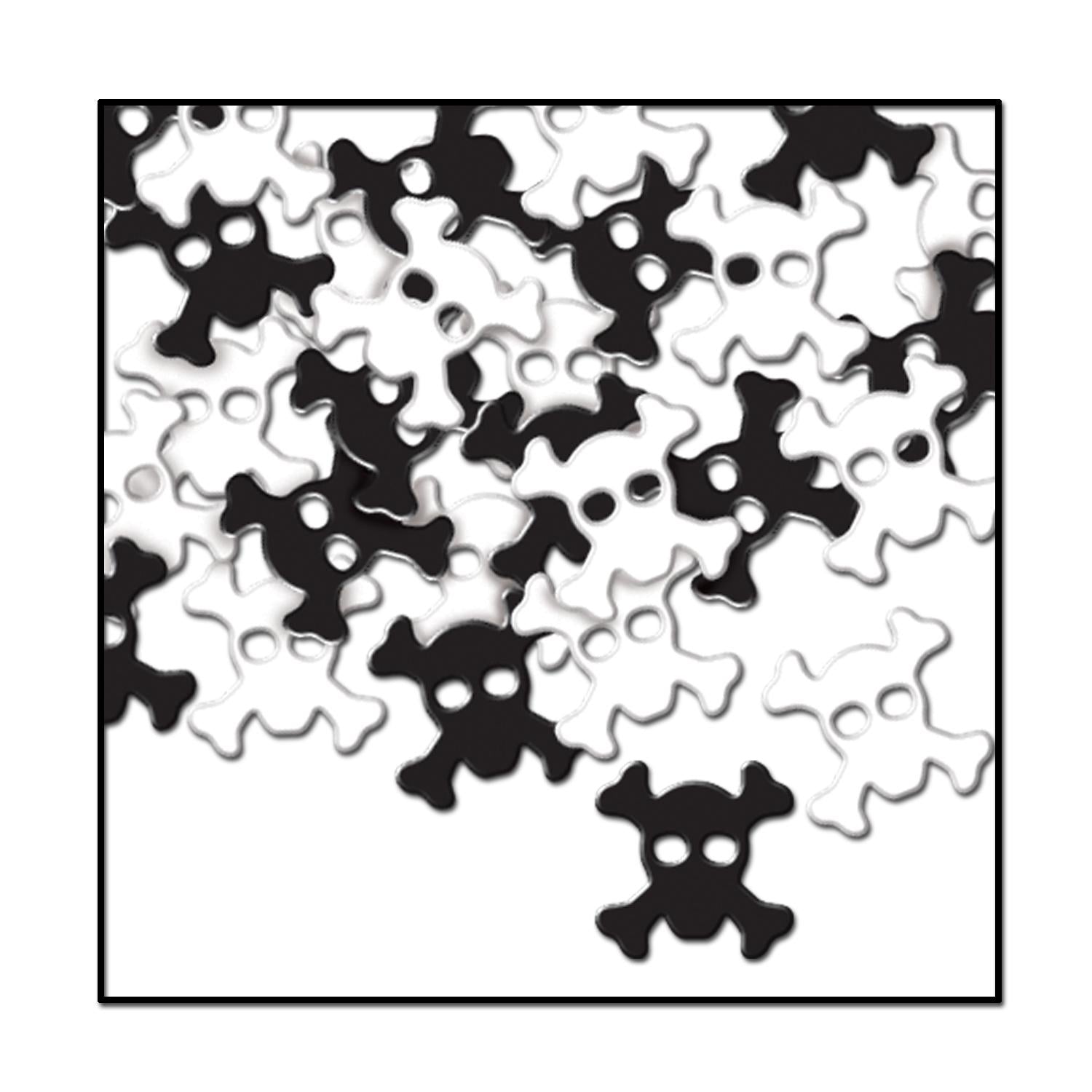 12 Pack Beistle Black & White Confetti Skull and Crossbones Decorations - 1 Oz per Pack - Perfect for Halloween Parties, Themed Events & DIY Crafts
