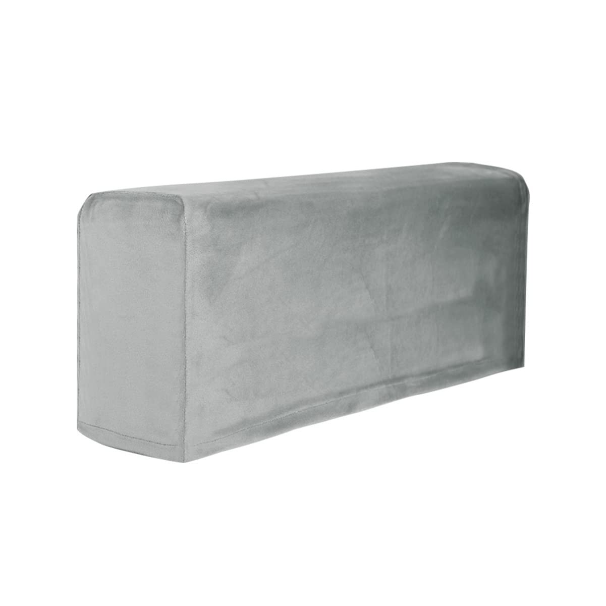 2Pcs Universal Elastic Sofa Armrest Covers - Anti-Slip Stretch Armchair Protectors, Removable Washable Slipcovers for Living Room Furniture (Grey) - Perfect for Pets, Kids & Spill Protection